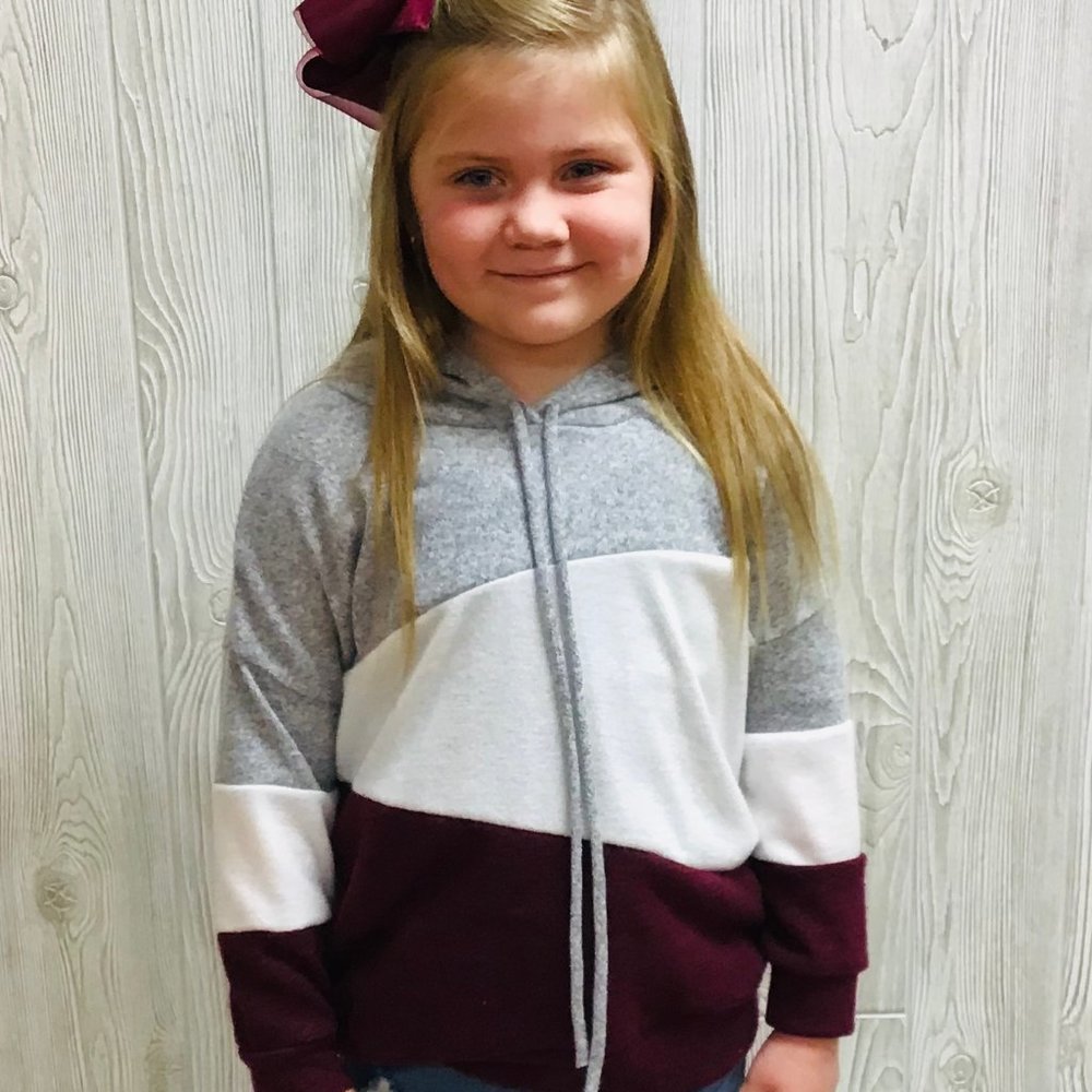 Maroon/White/Gray Sweater